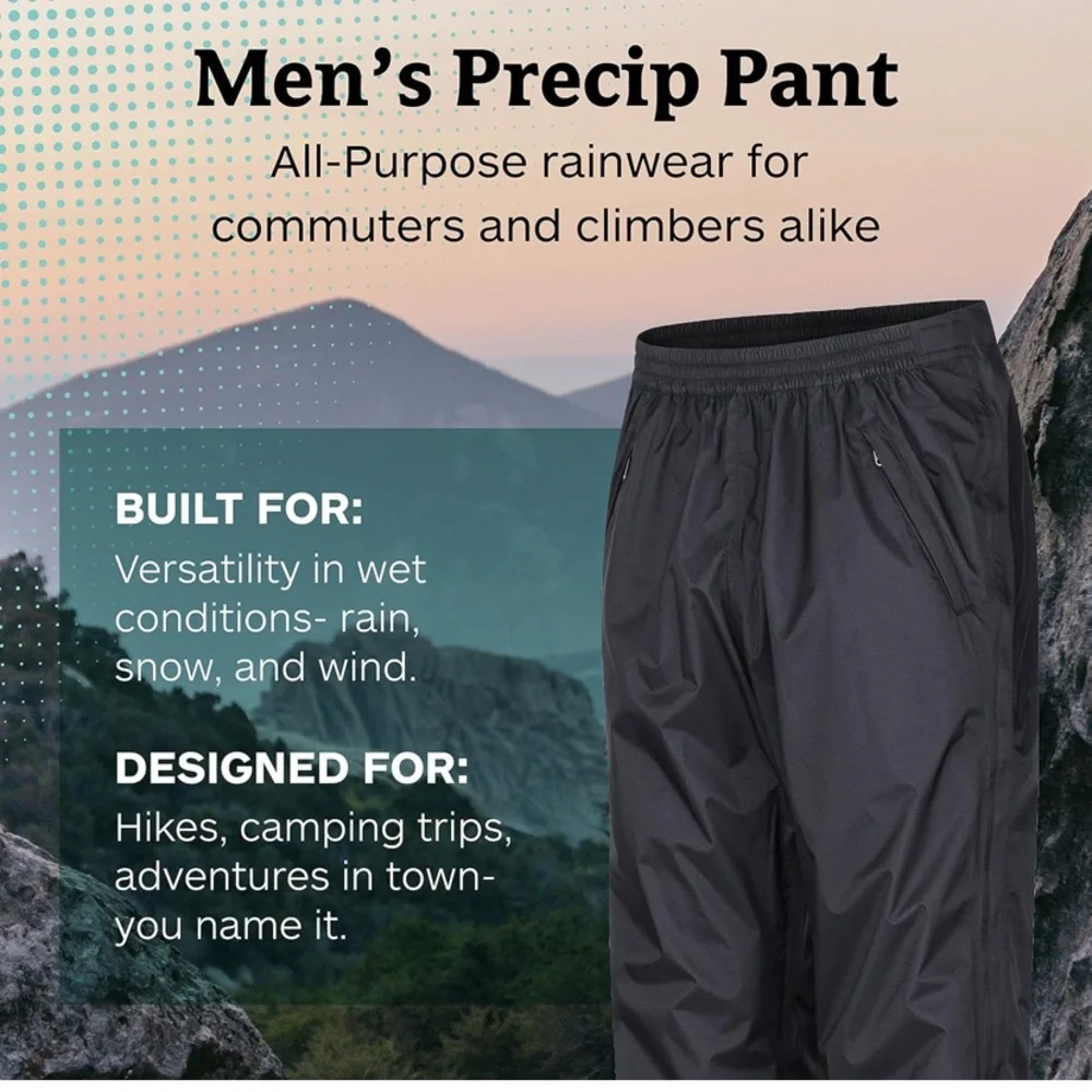 Used 1x Marmot Men’s Black Waterproof Rain Pants